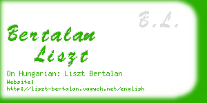 bertalan liszt business card